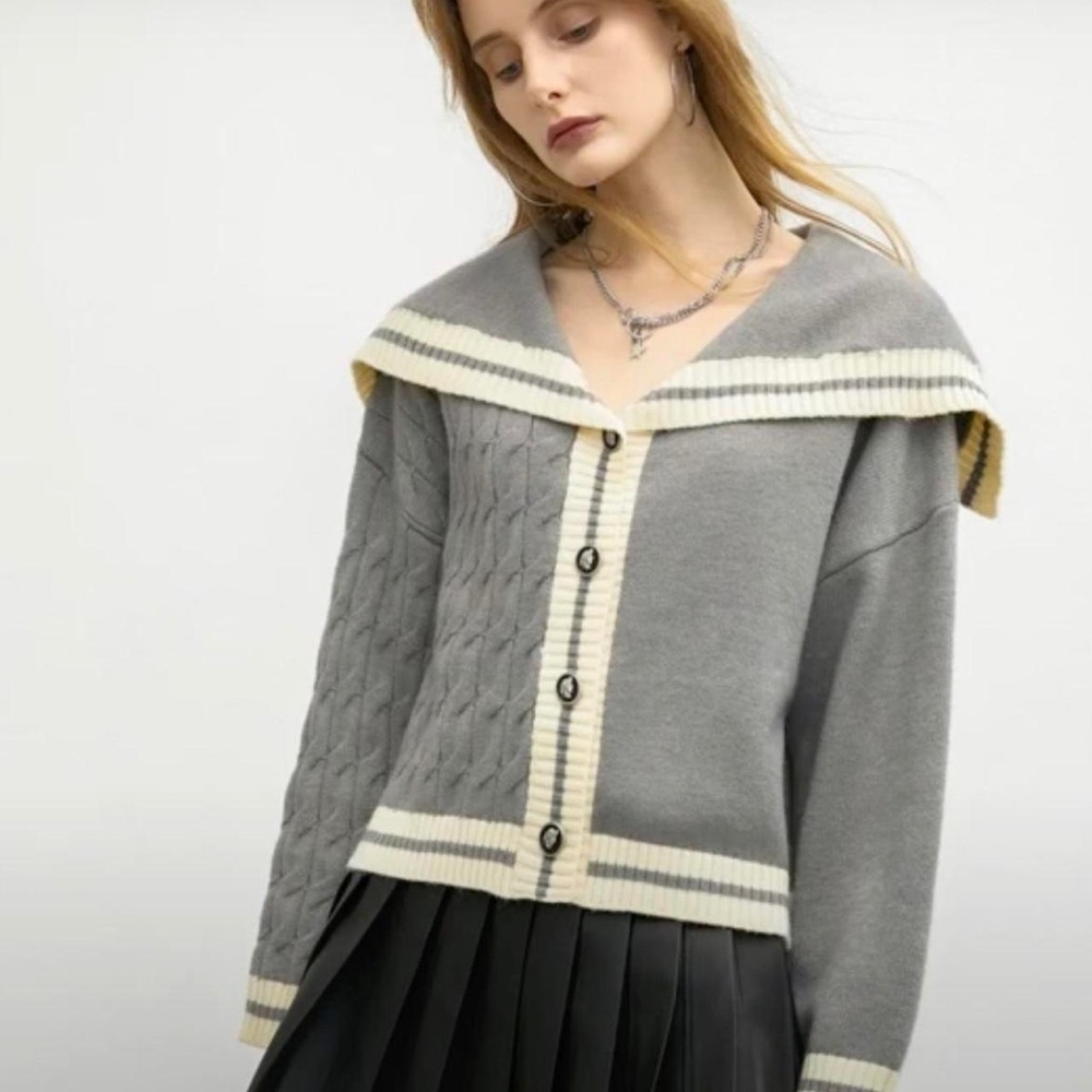 J.ING Preppy Grey Cardigan